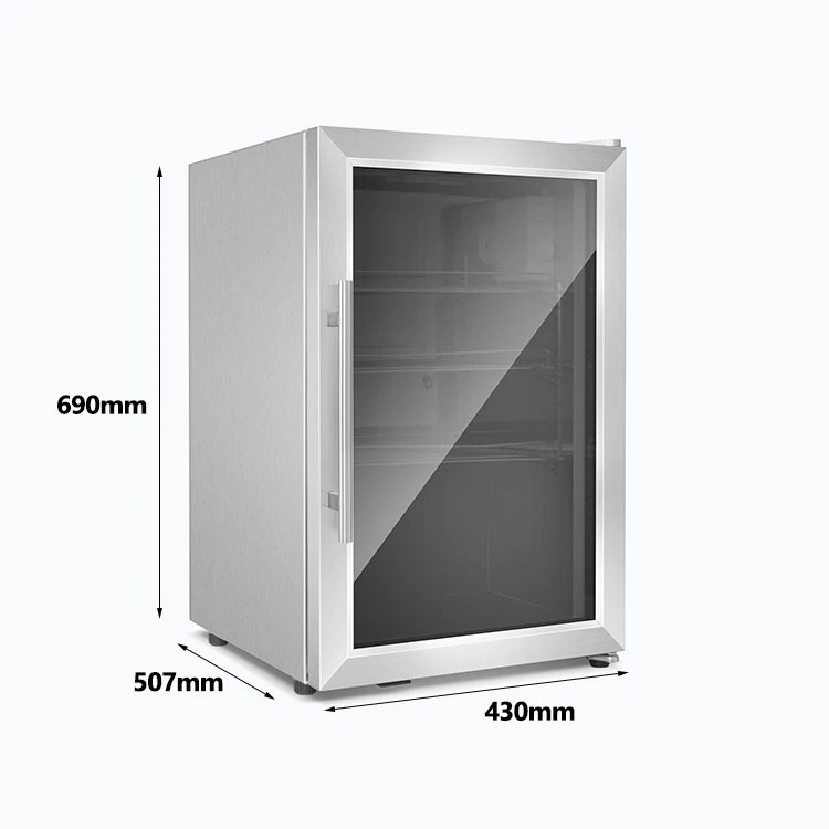 Custom commercial outdoor hotel kitchen glass door display mini fridge for energy drink beverage
