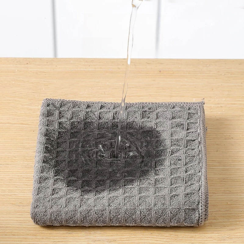 Lightweight Waffle Super Absorbent Commercial Kitchen Microfiber Cloths Cotton Rags for Dish Polishing and Dust Removal