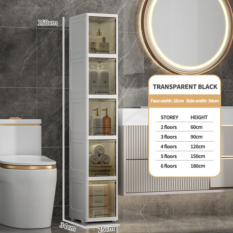 6 Layer Multifunction Narrow Slim Durable Plastic Drawer Bedside Narrow Cabinet Refrigerator Gap Storage Cabinet