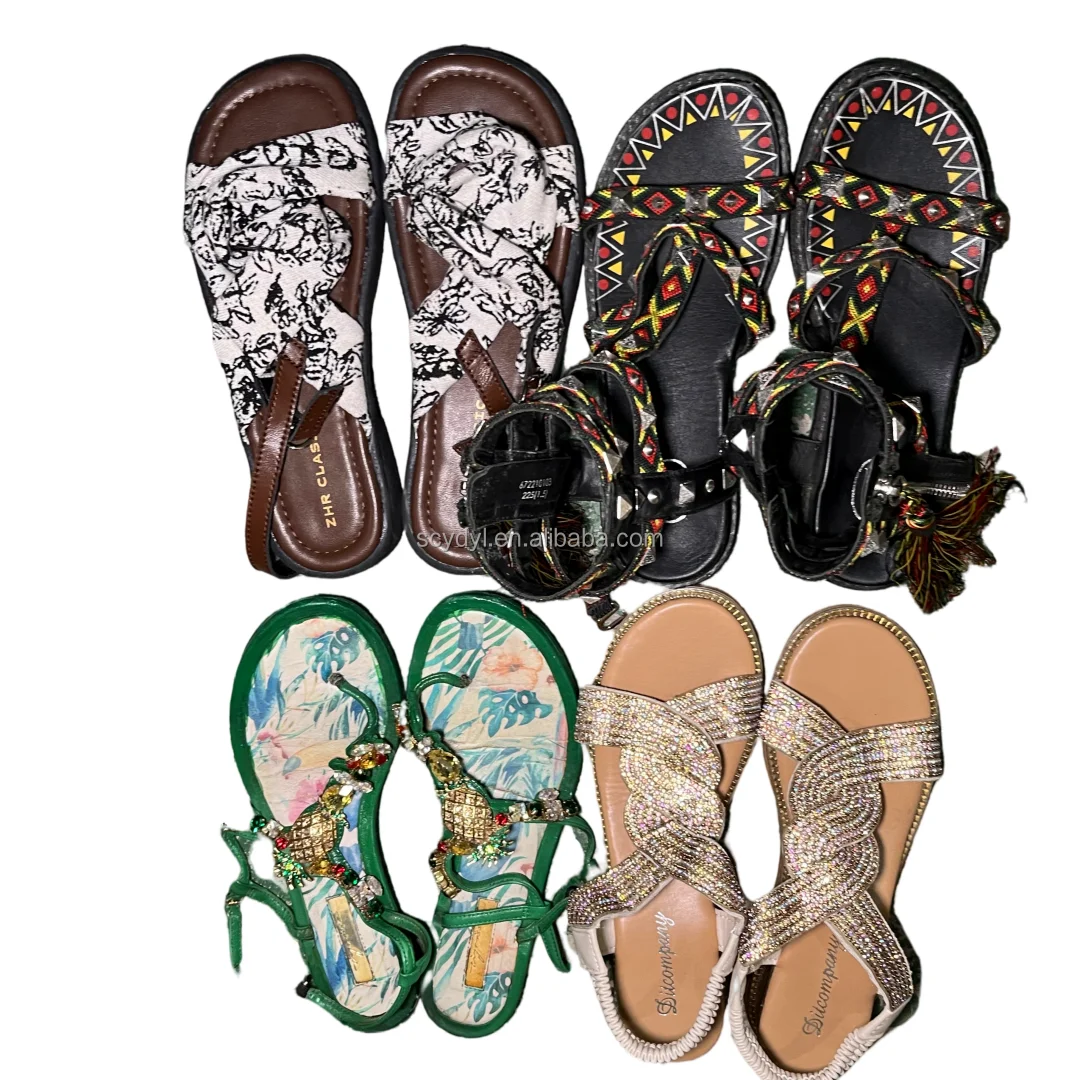 S14 cheap price summer Fashion Second hand sandals for lady slippers used shoes factory directly supply