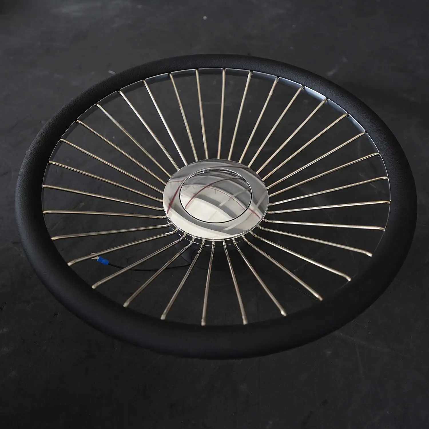 Polishing Center Cover 15 Inch Silvery Wire Steering Wheel