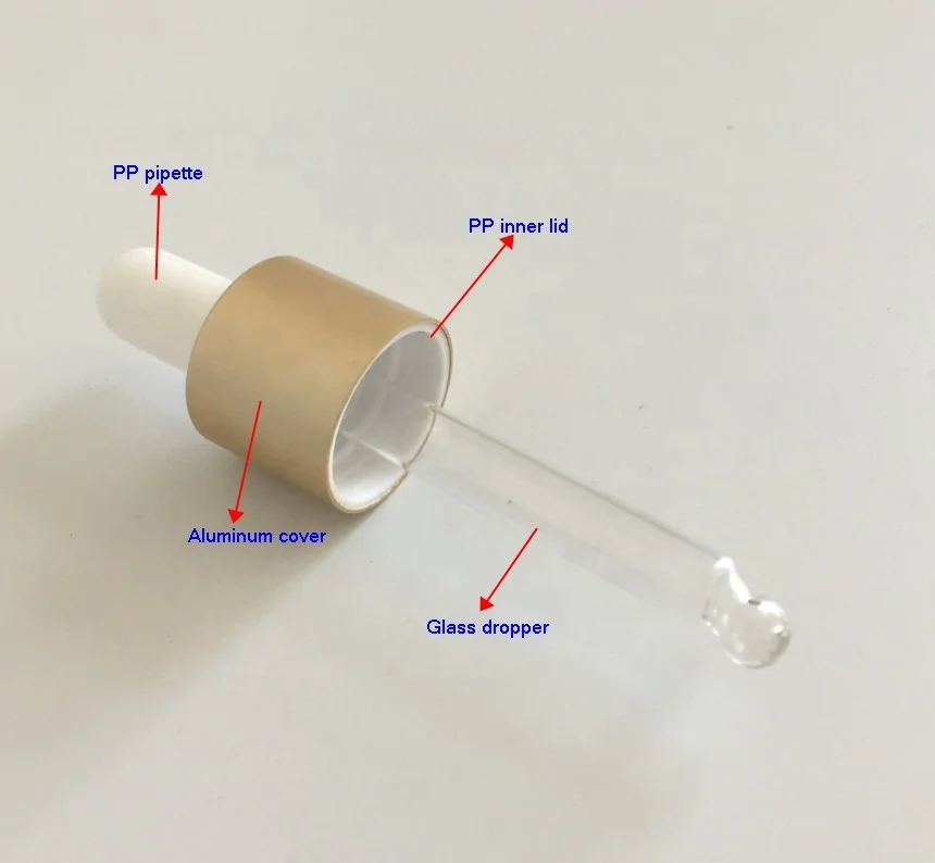 china suppliers 5ml 15ml 10ml gold face cosmetic serum dropper bottle 30ml with pipette