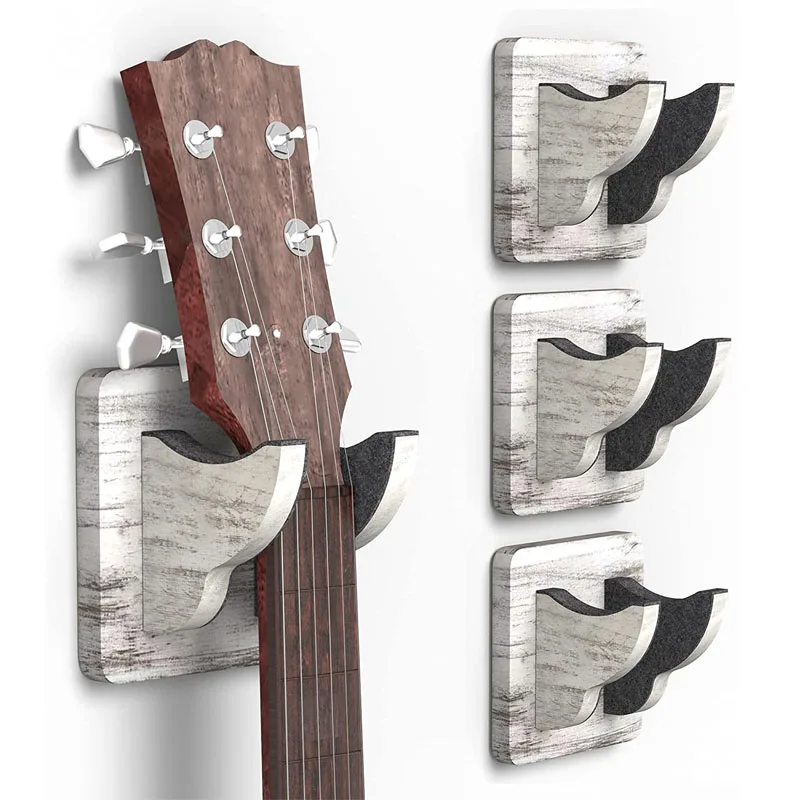 Wooden Wall Mounted Guitar Stand For Electric Guitar Bass Ukulele