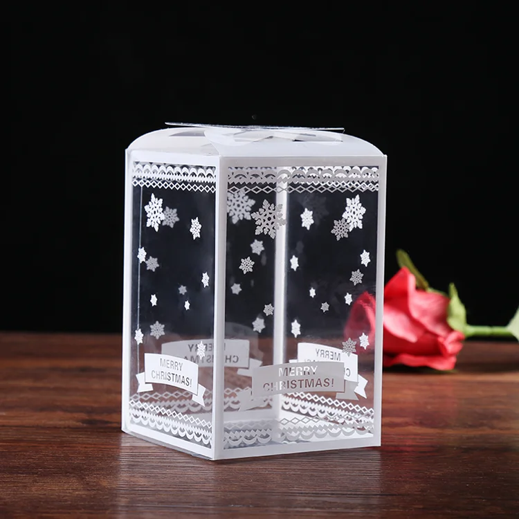 Small clear PVC PET plastic gift box Christmas gift packaging box direct factory