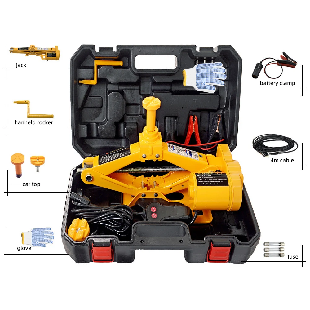 2T/3-ton Electric Vehicle Floor Mounted Jack Kit Suitable for Tire Replacement with 12V Fully Automatic Scissor