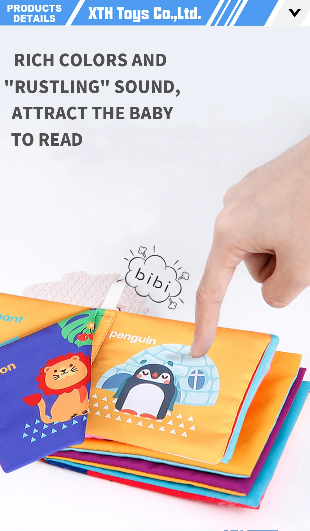 Enlighten Soft Baby Cloth Books Jungle Animal and Colors Recognition Style Baby Fabric Book Learning Educational Cute Cloth Book