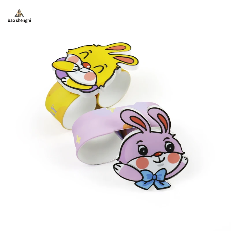 2023 Custom Design Rubber Silicon Snap LED Wrist Watch Digital Sports Watch Cartoon Slap Bracelet Watch For Kid