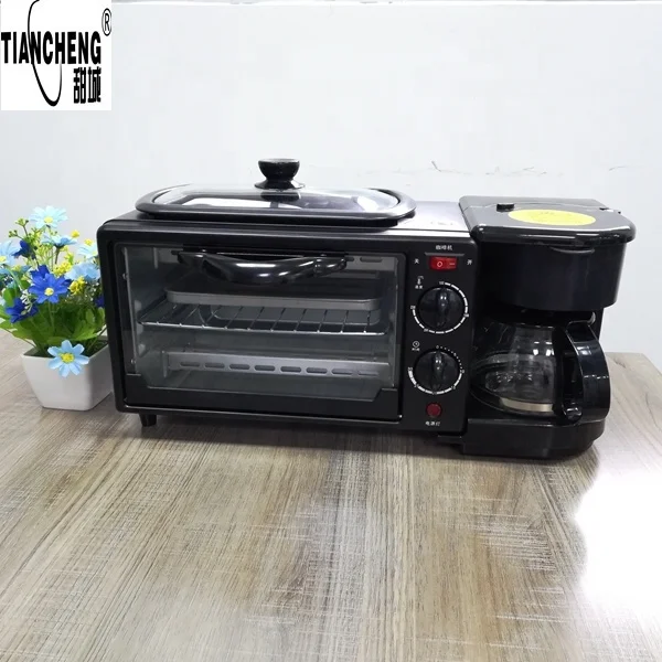 Набор для завтрака TC-завтрак из нержавеющей стали 450 Вт кофемашина 9L тостер сковорода 3 в 1