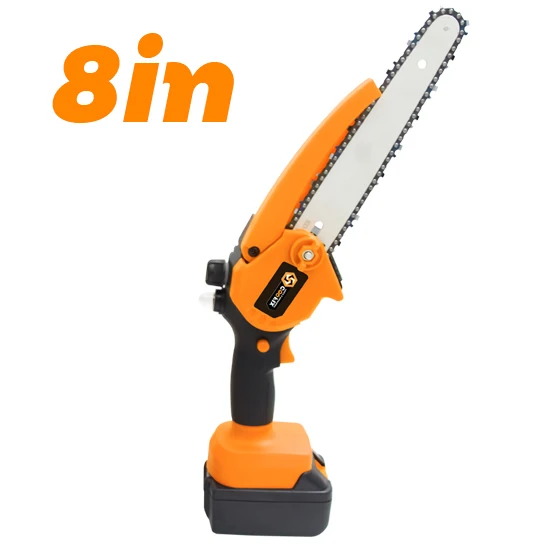 COOFIX Attractive Type Cordless portable small Chainsaw chain saw machine price Red Orange OEM Wood Cylinder Power battery saw