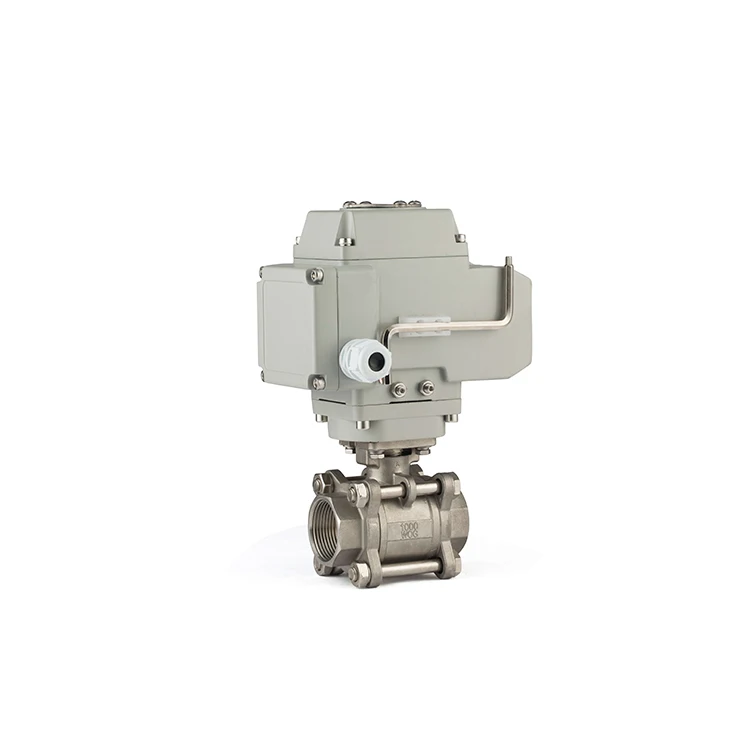 12V 24V DC 220V DN80/DN100 3 PCS Stainless Steel On Off Type 2 way Rotary Electric Actuator operated Motorized Ball Valve