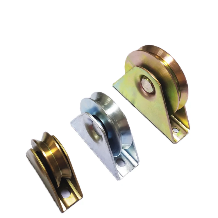 Single Bearing Door Pulley Y U V Groove Full Support Bracket Sliding Gate Wheel