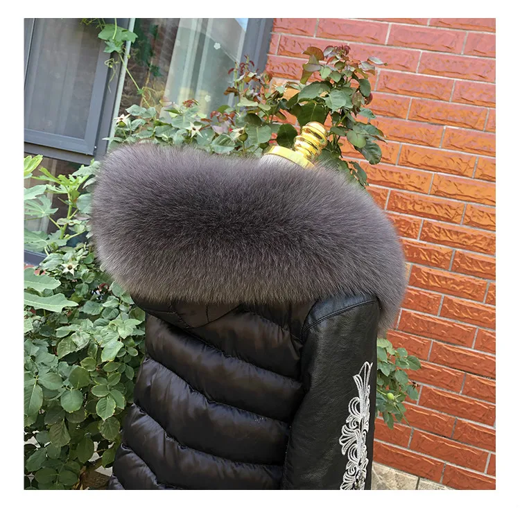 MWFur Winter Season Fashion Factory Custom Big Size Fox Fur Collar Trim for Parka Hood For Fashion Ladies Fur Collar Scarf