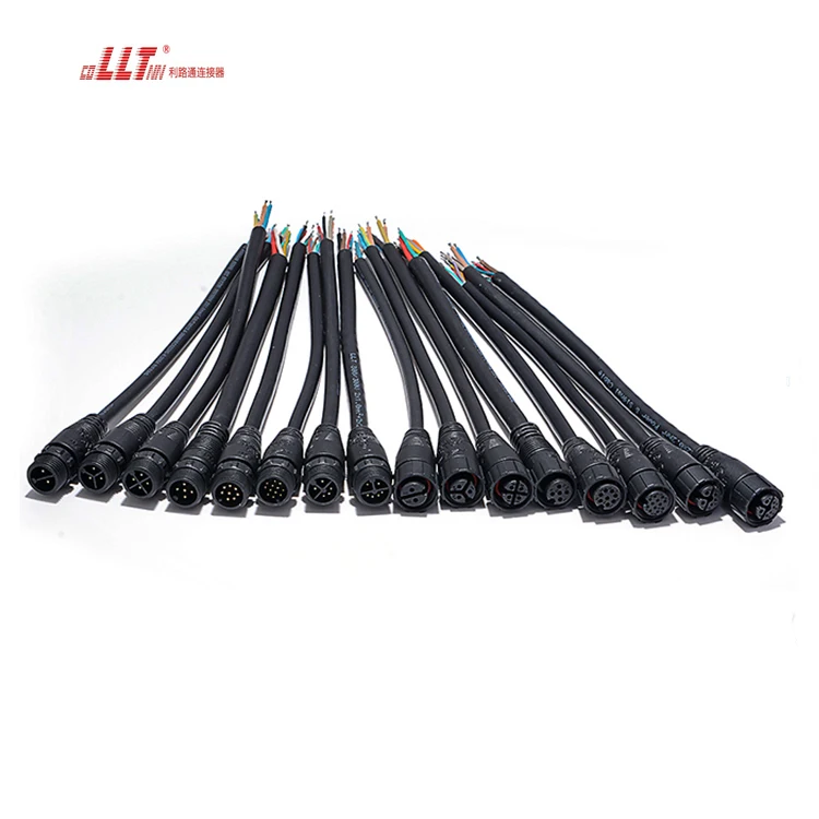 2+4pin LLT M12 circular power and signal waterproof street light connector 2pin 3pin 5pin