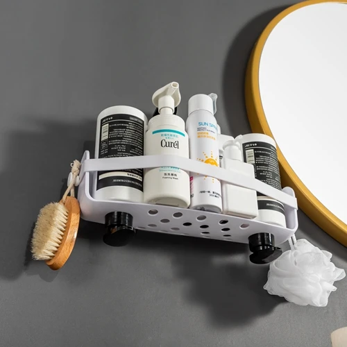 Durable Without Falling Off Wall Drain Corner Bathroom Rack Shelf