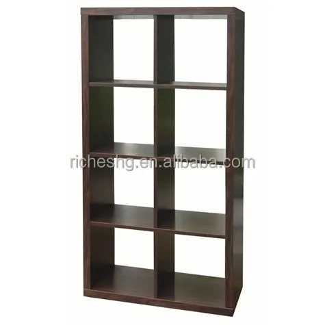 black particle board vertical type 4 shelf bookcases