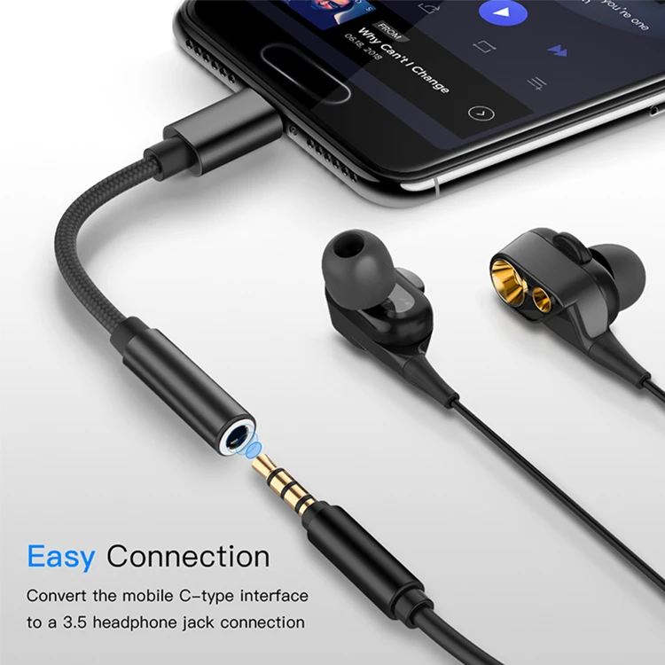 Оптовая продажа Кабель-адаптер для наушников 12 см 3 5 фута типа C на мм USB Aux аудио