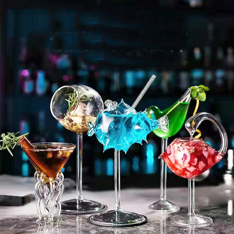 High End Copa de Vino Creative Octopus Globefish Medusa Glass Goblet Champagne Red Wine Cocktail Glass