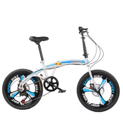 Wholesale new folding bicycle 20 inches adult students variable speed portable bike foreign trade bike folding