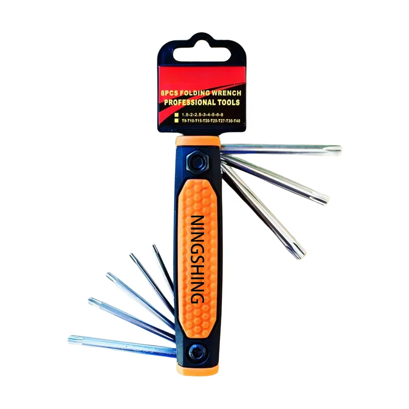 2024 new arrival hand tool portable set wrench  multi folding hex allen key wrench