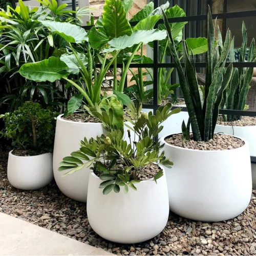 Flower Pots & Planters Set 6 Pcs Lowest Price Long-Lasting House Decoration Custom Color Fiberglass Planter Garden Pots