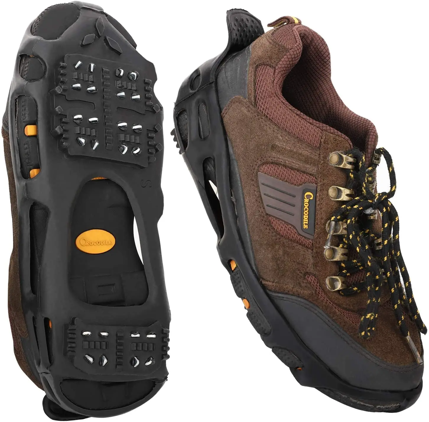 MoKo Ice Crampon, Outdoor Footwear Traction Cleats Protect Safe Anti-slip Snow Grip with 24 Spikes