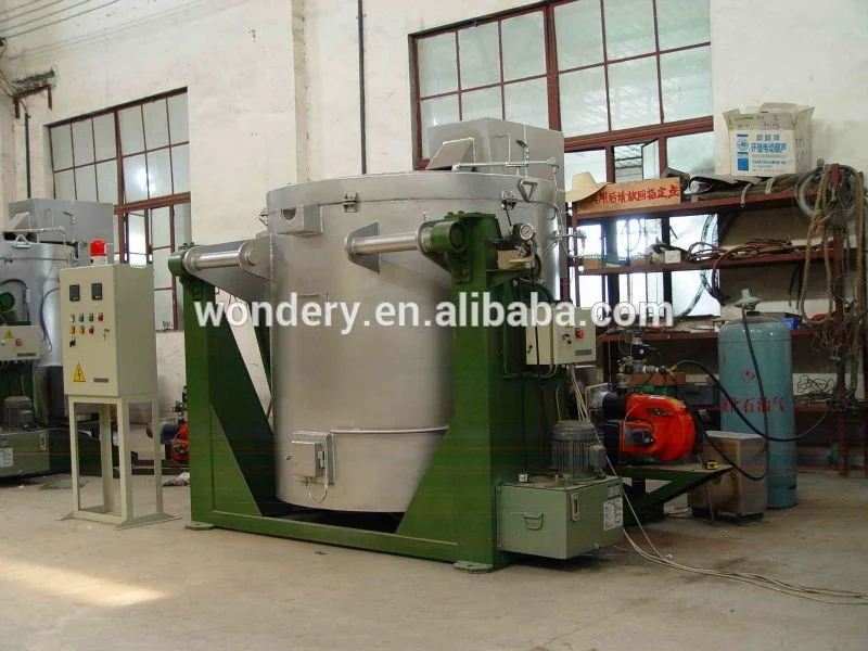 Гидравлический опрокидывание природного газа тигель алюминий UBC плавильной печи