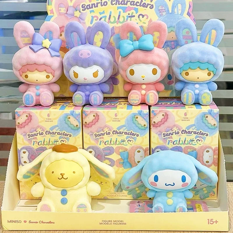 Sanrios Rabbit Series Blind Box Cinnamoroll/Kurumi Trend Toy Mini Figure Room Decoration Model Birthday Gift