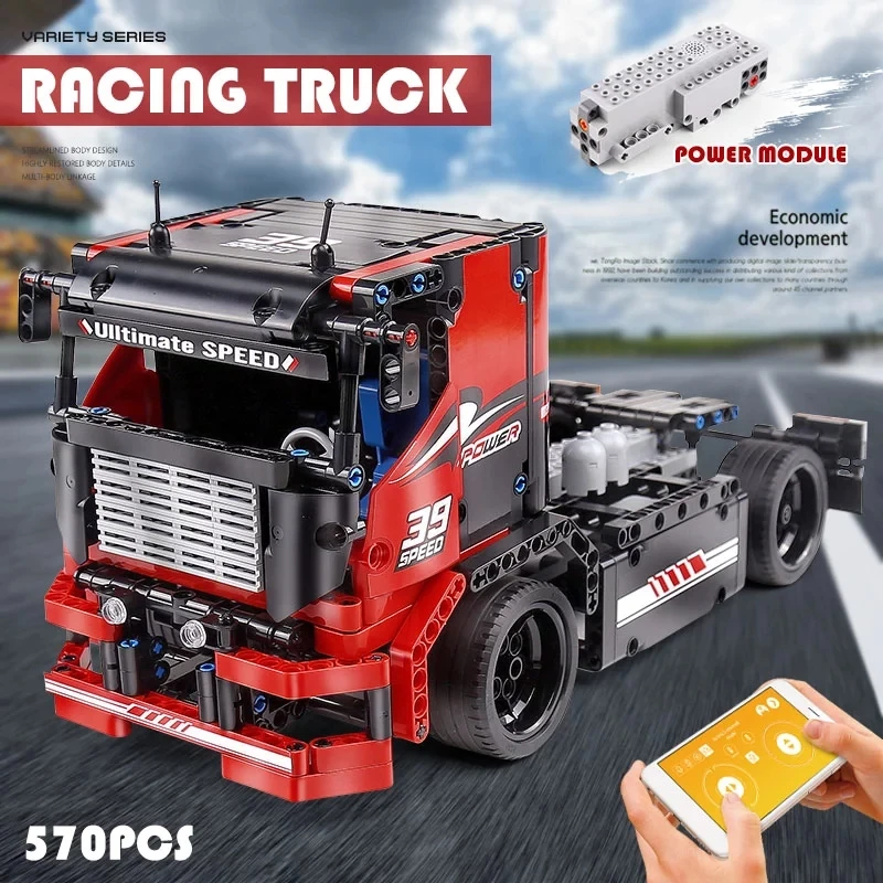 Mould King 15002 APP Remote Control ABS Racing Truck Wing Body Truck Power Truck DIY Toys Building Blocks Brick Sets