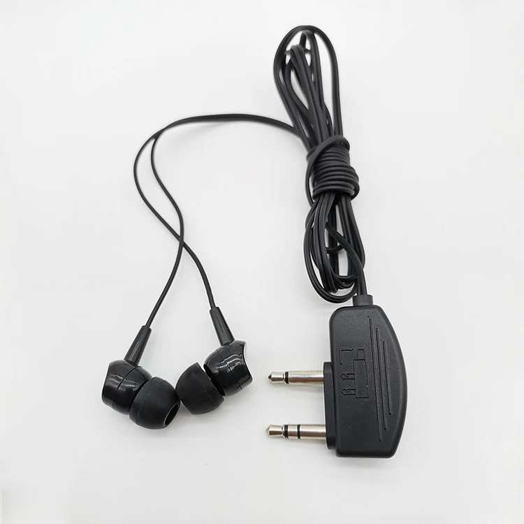 Cheap 2 Plug Retractable Wire Airline Earphone Foldable Disposable Earphone