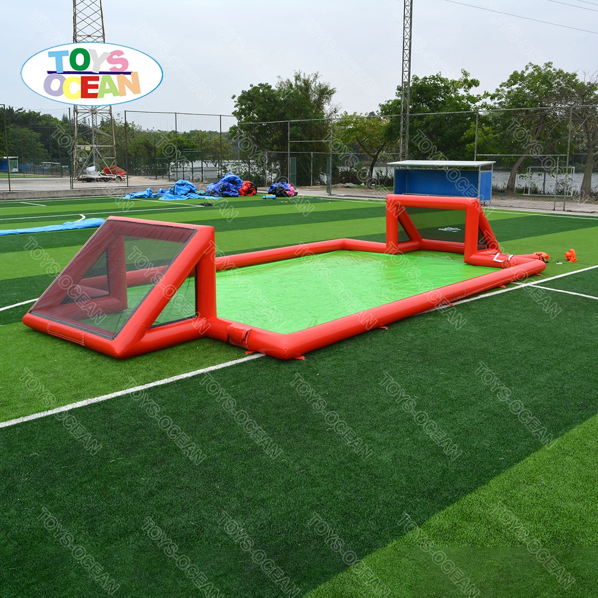 Hot Sale Custom Inflatable Sports Football Soccer Field and Soap Soccer Field