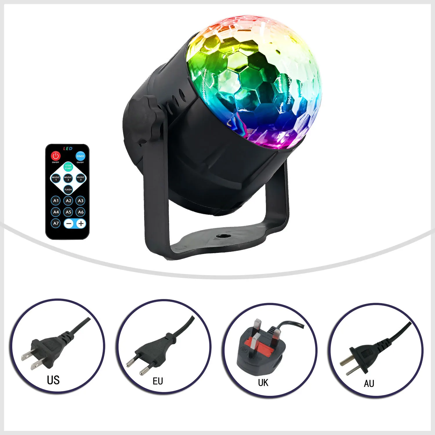 
Universal RGB Rotate Remote Control Led Stage lights KTV Disco DJ Magic Flash Mini Ball Party Lights 