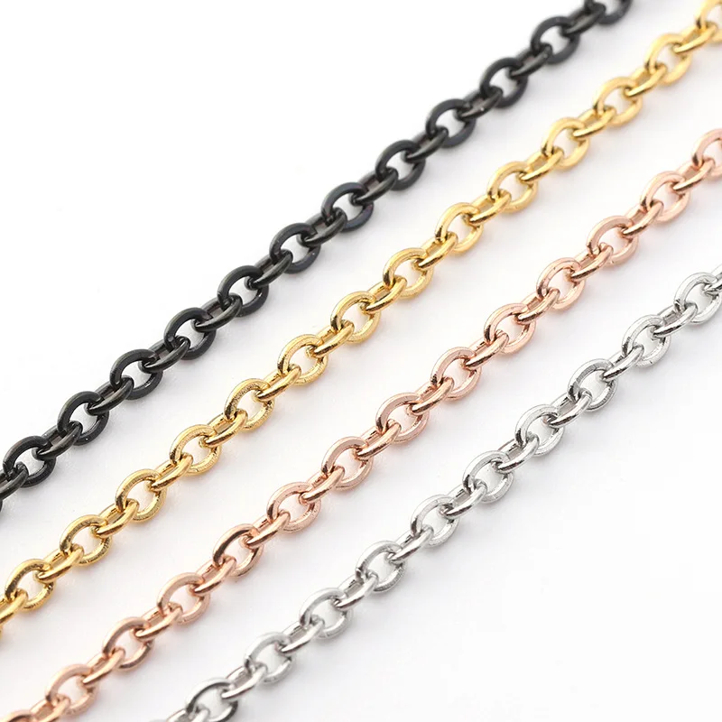 High Quality Cut Rolo Round Link Stainless Steel Chain Necklace Chains Wholesale Jewelry Chain