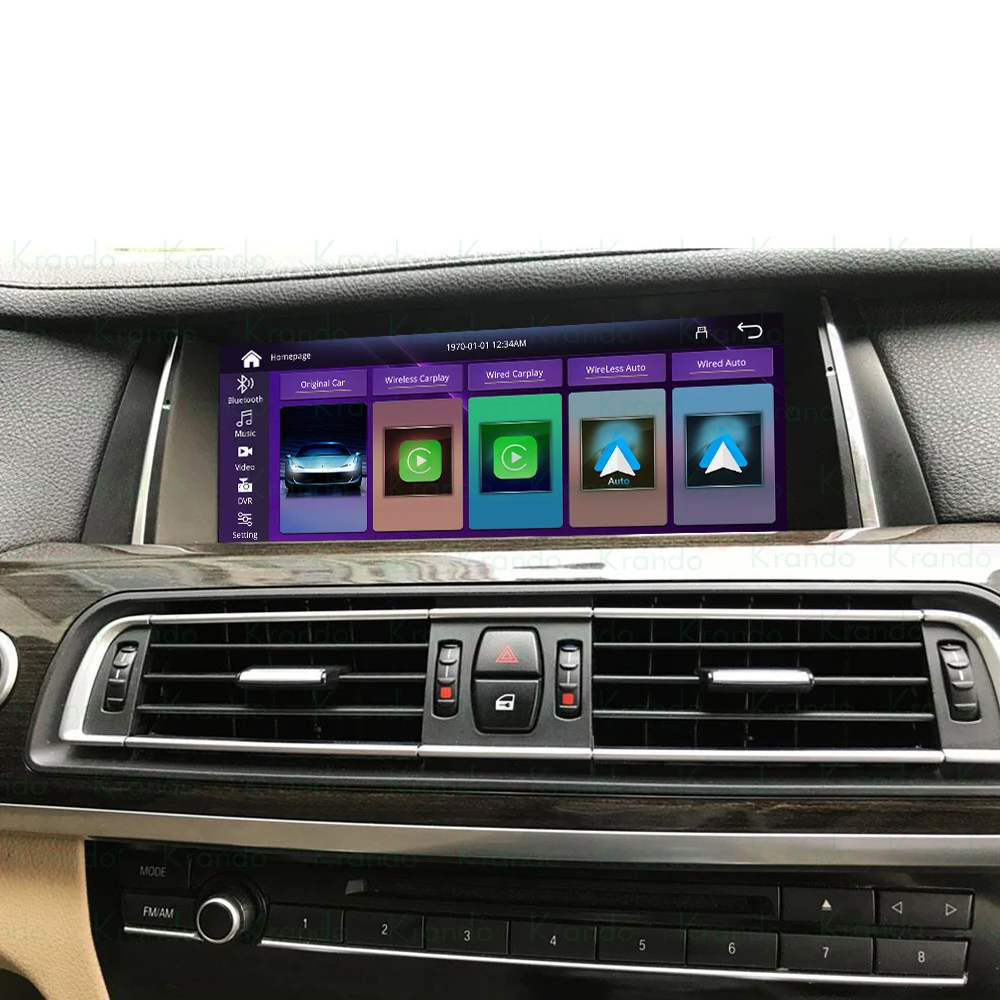 Krando Linux car radio Touch Screen GPS Navigation Receiver tablet upgrade For BMW 7 Series F01 F02 CIC NBT appl carplay