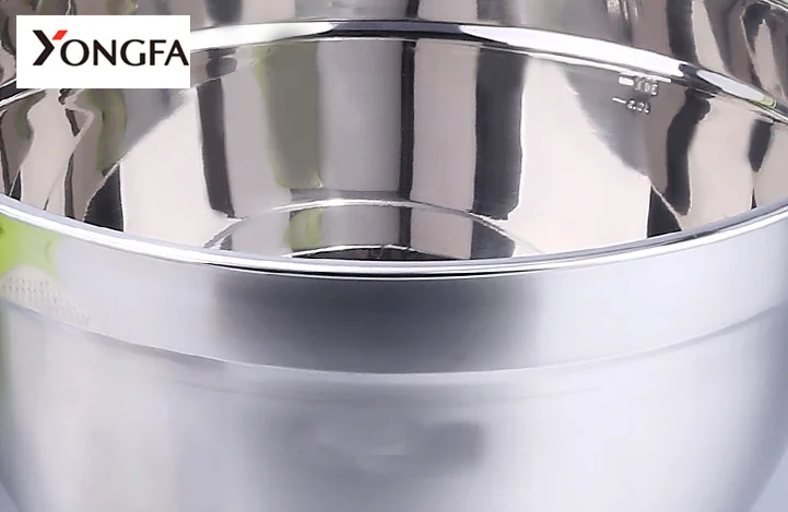 YongFa Deep Round Salad Bowl With Lid Stainless Steel Storage Mixing Bowl With Lid