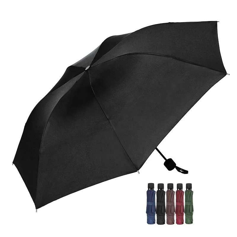 Inverted Umbrella Manual Open Polyester Three folding Umbrella With Logo Prints