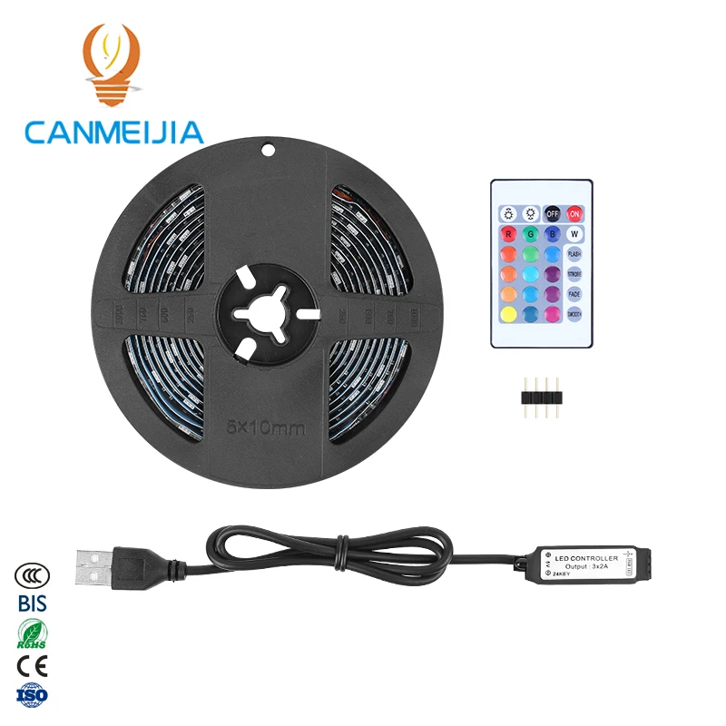  Гибкая светодиодная лента rgb led полоска для подсветки телевизора цифровая 5 м 2