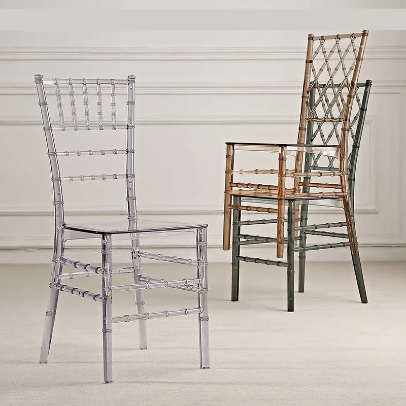 High quality modern crystal transparent clear resin plastic wedding chavari napoleon chiavari chair