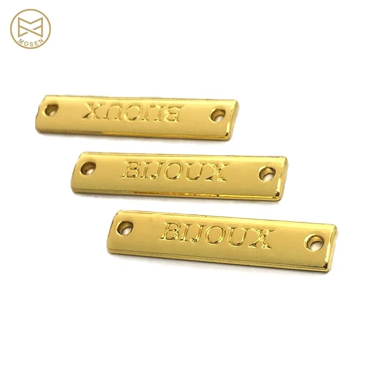 Factory Direct Custom Metal Accessories Logo Engraved Clothing Label for Pants