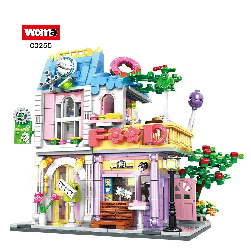 WOMA TOYS C0255 Kids Educational Assemble DIY House Moc Building Blocks Brick Set Toy