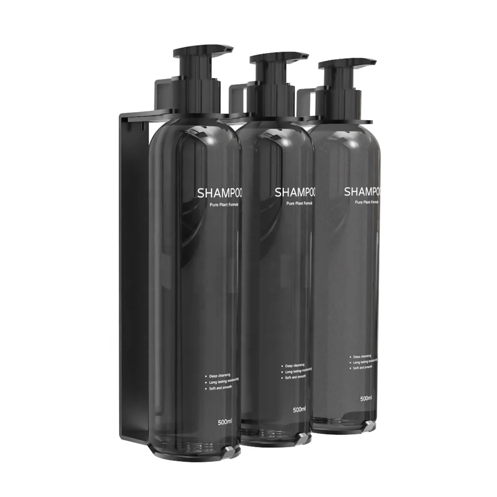 Wall Mounted 304 Stainless Steel Soap and Lotion Dispenser Lockable Bracket Triple Liquid Soap Dispenser for Bathroom & Kitchen