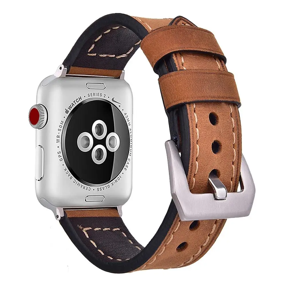 Кожаный ремешок для Apple Watch, ремешки из натуральной кожи в итальянском стиле, Ремешки для наручных часов, ремешок для наручных часов Apple Watch, ремешок 38 мм