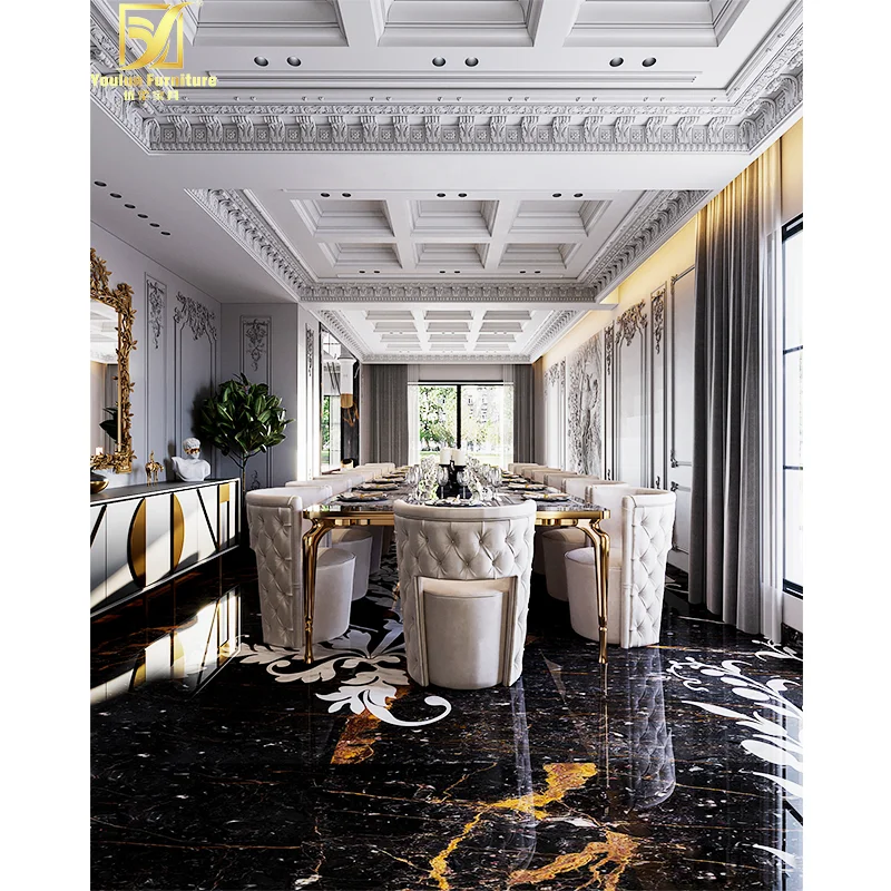 wedding royal gold new arrival furniture luxury italian 14 chairs 16 seater dining tables