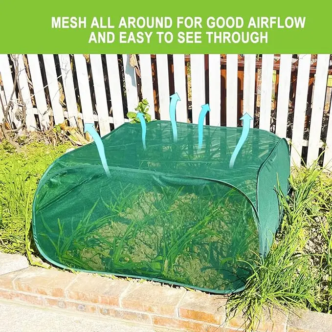 Mesh Plant Cover Windproof and Anti-UV Polyester Pop-up Screen Guard for Fruits Vegetables Seedlings Herbs