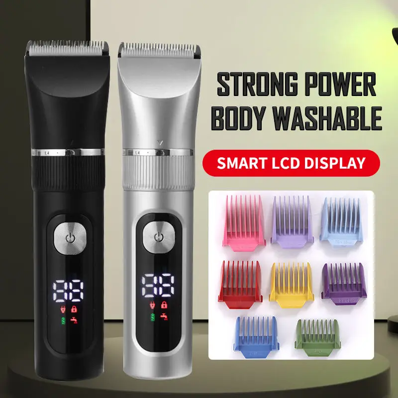 High quality long service time 1500mAh rechargeable hair clippers home men electric razor washable hair clippers