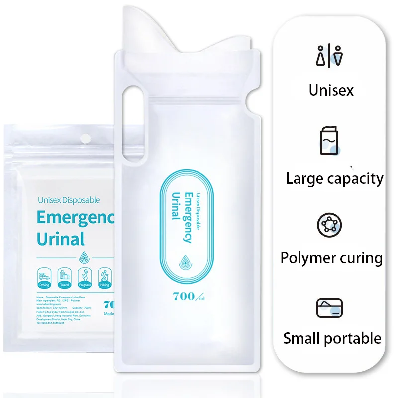 4 bags in 1 travel 700ml universal portable disposable unisex car emergency urine bag