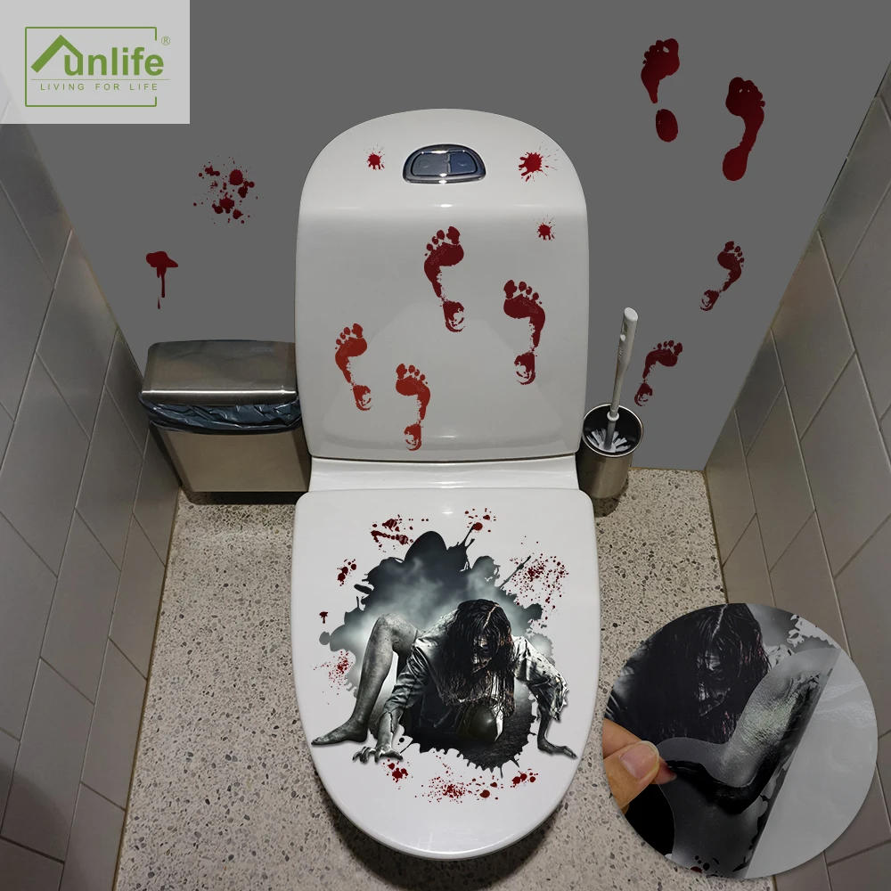 Funlife HTT012  Sadako Sad Female Ghost Murder Scene Thriller Wall Sticker Halloween Party Decors