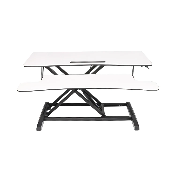 Computer Monitor Standing Desk Height Adjustable Sit Stand Desk Supplier Standing White Black Reception Desk
