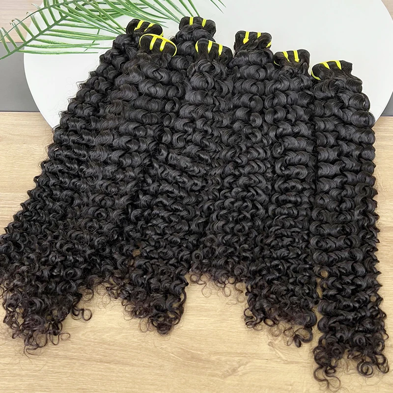 Hot Selling Wholesale 100% Real Human Hair Weft Burmese Deep Curly Virgin Cuticle Aligned Hair Bundles