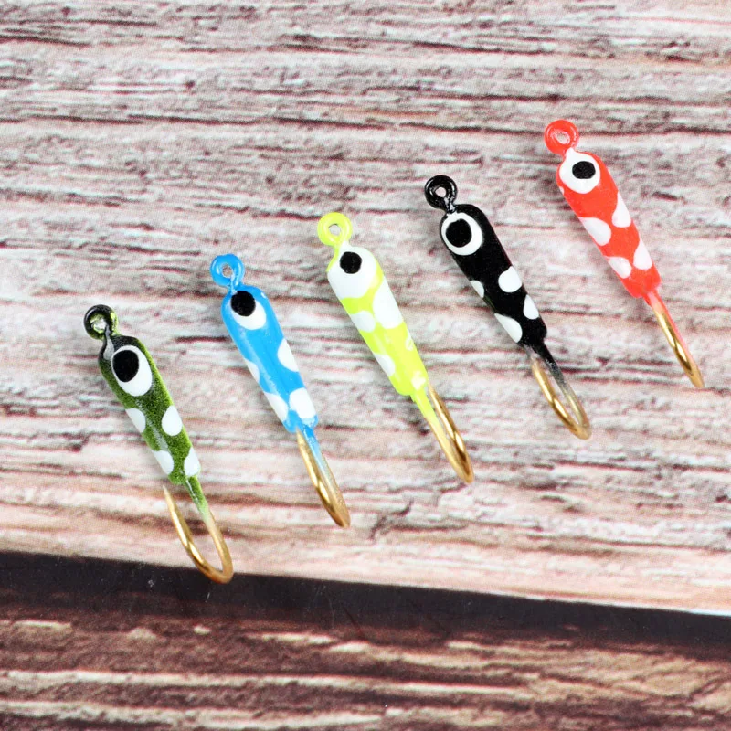 Wholesale 25mm 0.7g  ICE fishing Mini Lead Jig Head Hook winter ice fishing lure 50pcs/bag