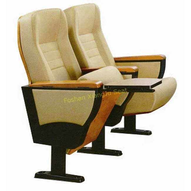 Modern theater cinema furniture lecture hall seating golden yellow color comfortable fabric upholstery theater chairs